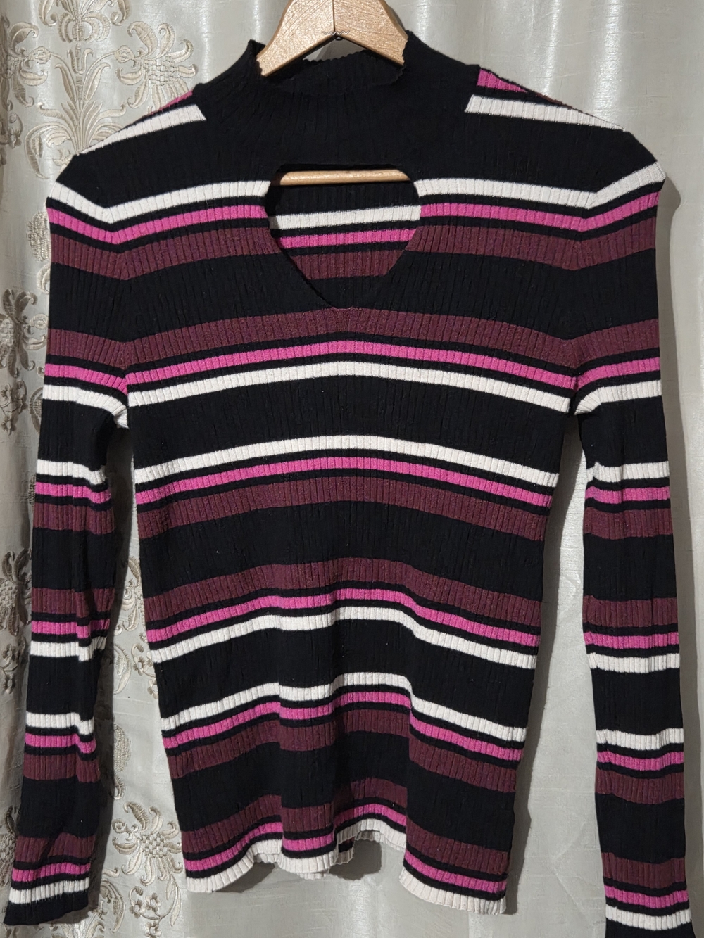Lane Bryant Striped Sweater Black & Pink Size 18/20 NWOT